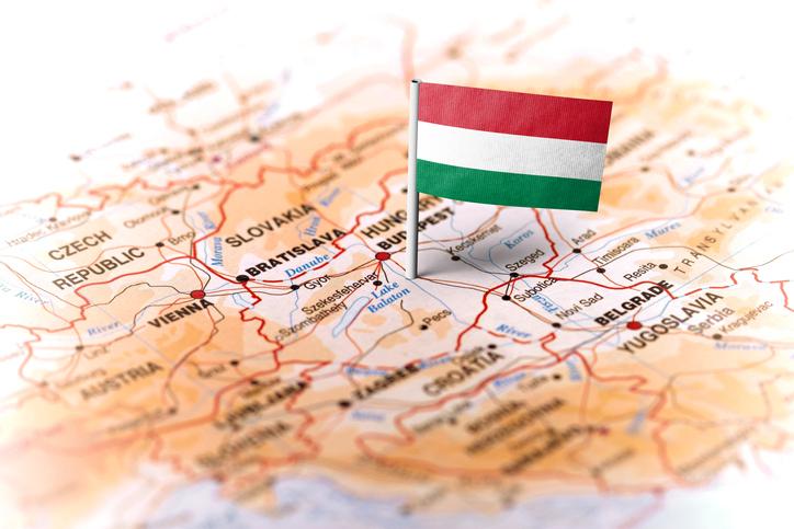 Flaga Węgier na mapie